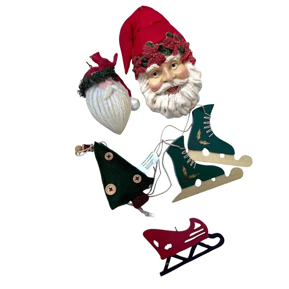 Christmas Ornament Set Red Green White 2024